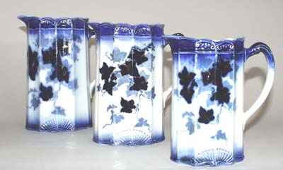 Jugs or Pitchers Set of Three c1890
